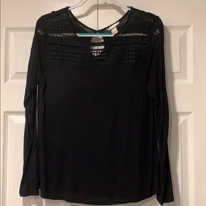 H&M long sleeve Black Lacy top- L